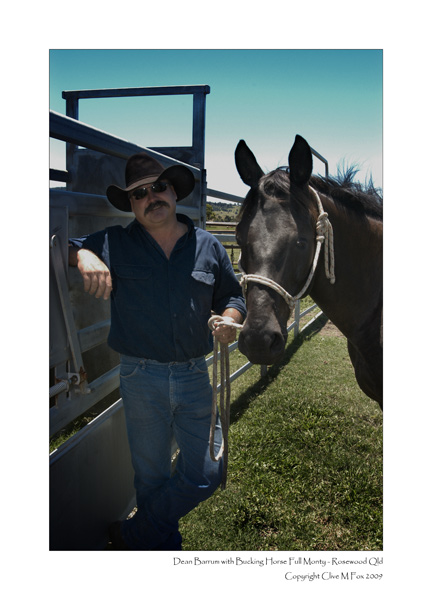 Cowboy Dean Barrum with Rodeo Bucking Horse Full Monty