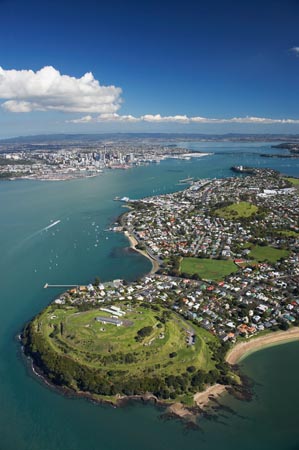 North Head, Devonport, Auckland, North Island, New Zealand - Aerial 