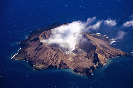 White Island - Active Volcano, Bay of Plenty, North Island, New Zealand - aerial 
