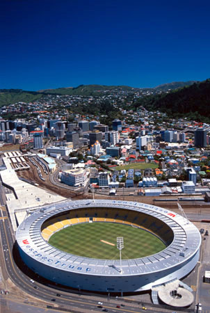 Wellington Stadium, North Island, New Zealand - aerial