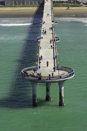 New Brighton Pier, Christchurch, South Island, New Zealand - aerial 