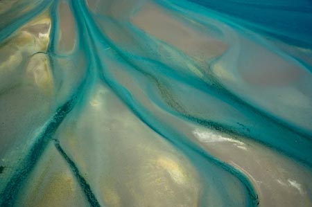 Tidal Patterns, Heathcote and Avon Estuary, Christchurch, Canterbury, South Island, New Zealand- aerial 