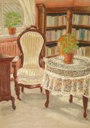 Interior/ Interiør: Anno 2010.Pastel on paper: Size: 42 x29,5 cm. Price:Dkr 2500,-;£ 274,- Euro 333,- .