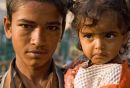 Bangalore market boy and baby
