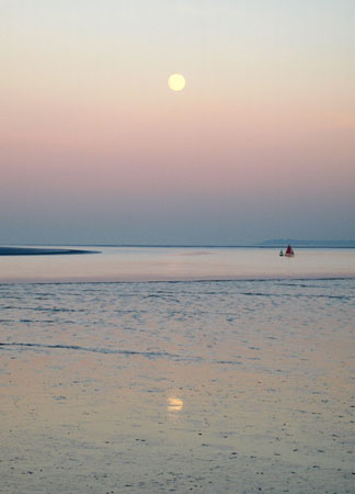 Entering Faversham Creek under Full Moon.