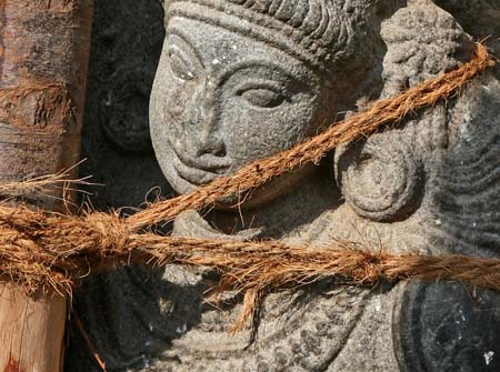 Statue with rope