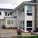 Completed view showing patio