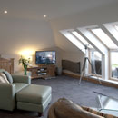 Completed room within loft space