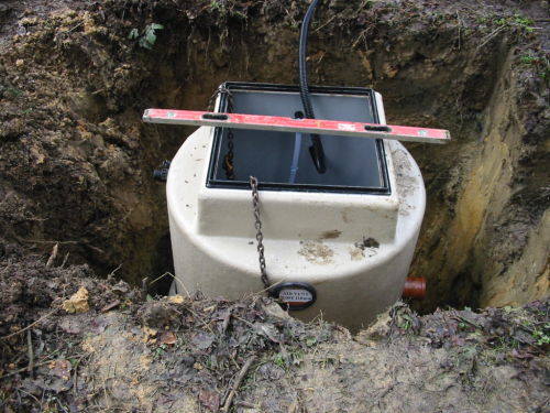 Installation in progress of a JEWEL Sewage Treatment Adaption to remedy the situation shown in Image 1.