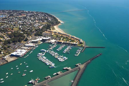 Boat Harbour, Urangan, Hervey Bay, Fraser Coast, Queensland, Australia - aerial 