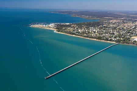 Urangan Pier, Hervey Bay, Fraser Coast, Queensland, Australia - aerial 