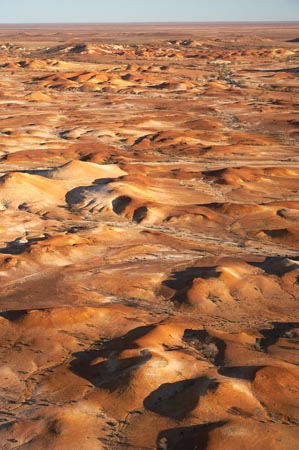 Painted Hills, near William Creek, Outback, South Australia, Australia - aerial 