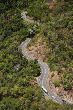 
Road to Kuranda, near Cairns, North Queensland, Australia - aerial 