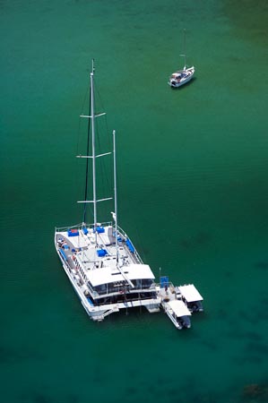 Wavedancer, Low Isles, Great Barrier Reef Marine Park, near Port Douglas, North Queensland, Australia - aerial 