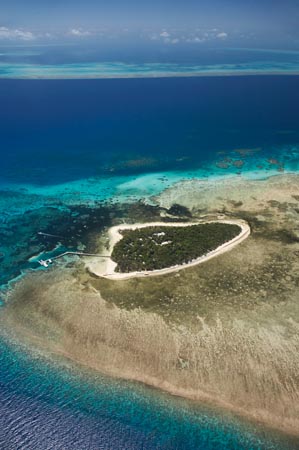 Green Island, Great Barrier Reef Marine Park, North Queensland, Australia - aerial 