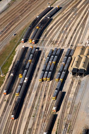 Railway Yards, Adelaide, South Australia, Australia - aerial 