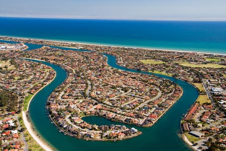West Lakes, Adelaide, South Australia, Australia - aerial 