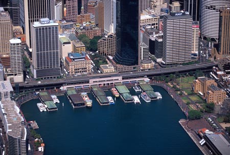 Ferry Terminal, Circular Quay, Sydney, Australia - aerial