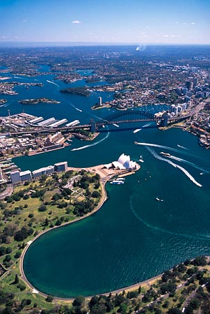 Sydney Opera House & Sydney Harbour Bridge, Australia - aerial 