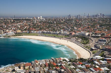 Bondi Beach, Sydney, New South Wales, Australia - aerial