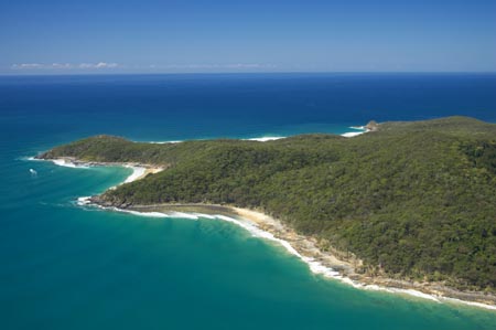 Teatree Bay (and Granite Bay), Noosa Heads, Noosa National Park, Sunshine Coast, Queensland, Australia - aerial ASuA051