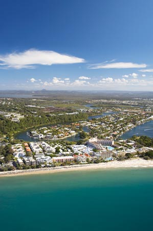Noosa Beach, Noosa Heads, Sunshine Coast, Queensland, Australia - aerial