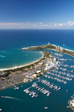 Marina, Mooloolah River, Mooloolaba, Sunshine Coast, Queensland, Australia - aerial