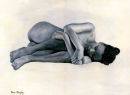 Nude girl lying on side