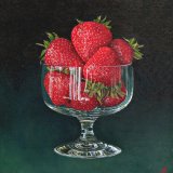 Strawberries in a Glass Dish