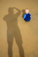 Cormac and self portrait at Kewarra beach