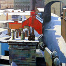 The Side, with Snow, 91 x 91 x 4 cms.