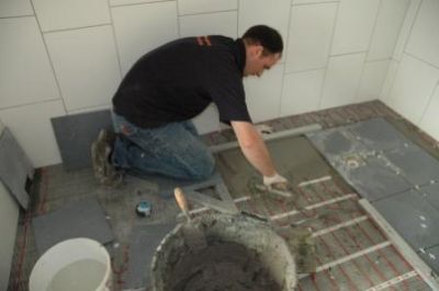 Bathroom with underfloor heating