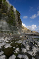 Temple Bay with waterfall