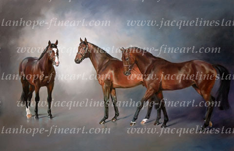 SADLER'S WELLS, MONTJEU AND HURRICANE RUN - a Limited Edition Print by Jacqueline Stanhope 