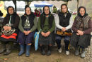 Women farmers resting at the market, Podu Slatiori, Maramures, Romania