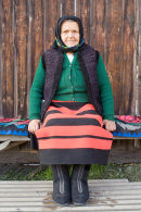 Romanian woman in traditional dress, Botiza, Maramures, Romania