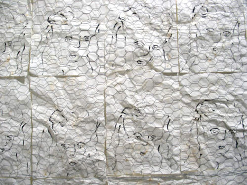 126 Drawings for every innocent woman put in Jail (detail), Mixed Media Installation, 2006