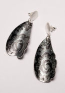 Lingerie lace asymetric drop earrings