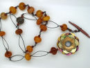 Ranunculus - long fire agate necklace