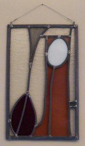 Art Nouveau Stained Glass piece as wall hanging