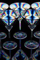 Abstract cocktail glasses.