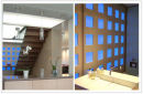 Blue edge-lit glass screen