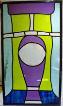 Stained glass panel by Sarah Bevan.
