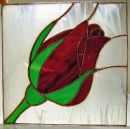 Tiffany stained glass flower panel by Su Curtis