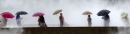 Umbrellas In Fog