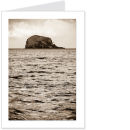 bass rock, sepia