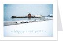 Snowy beach 3'Happy New Year'