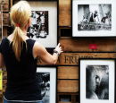me hanging my work in Girona Street Festival exhibition of 2011