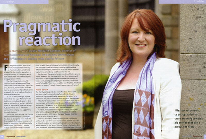 Margaret Gardner, Director of Communications, at aid charity Practical Action