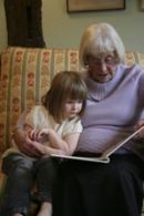 Great Grandma can't run about and play but she is always ready to read a story, many times over if need be.